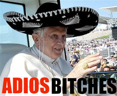 Pope Benedict XVI's Resignation meme template - Pope Benedict Resignation