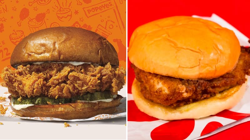 Popeyes and Chick-fil-A Chicken Sandwich Feud meme template - Popeyes vs Chick-fil-A