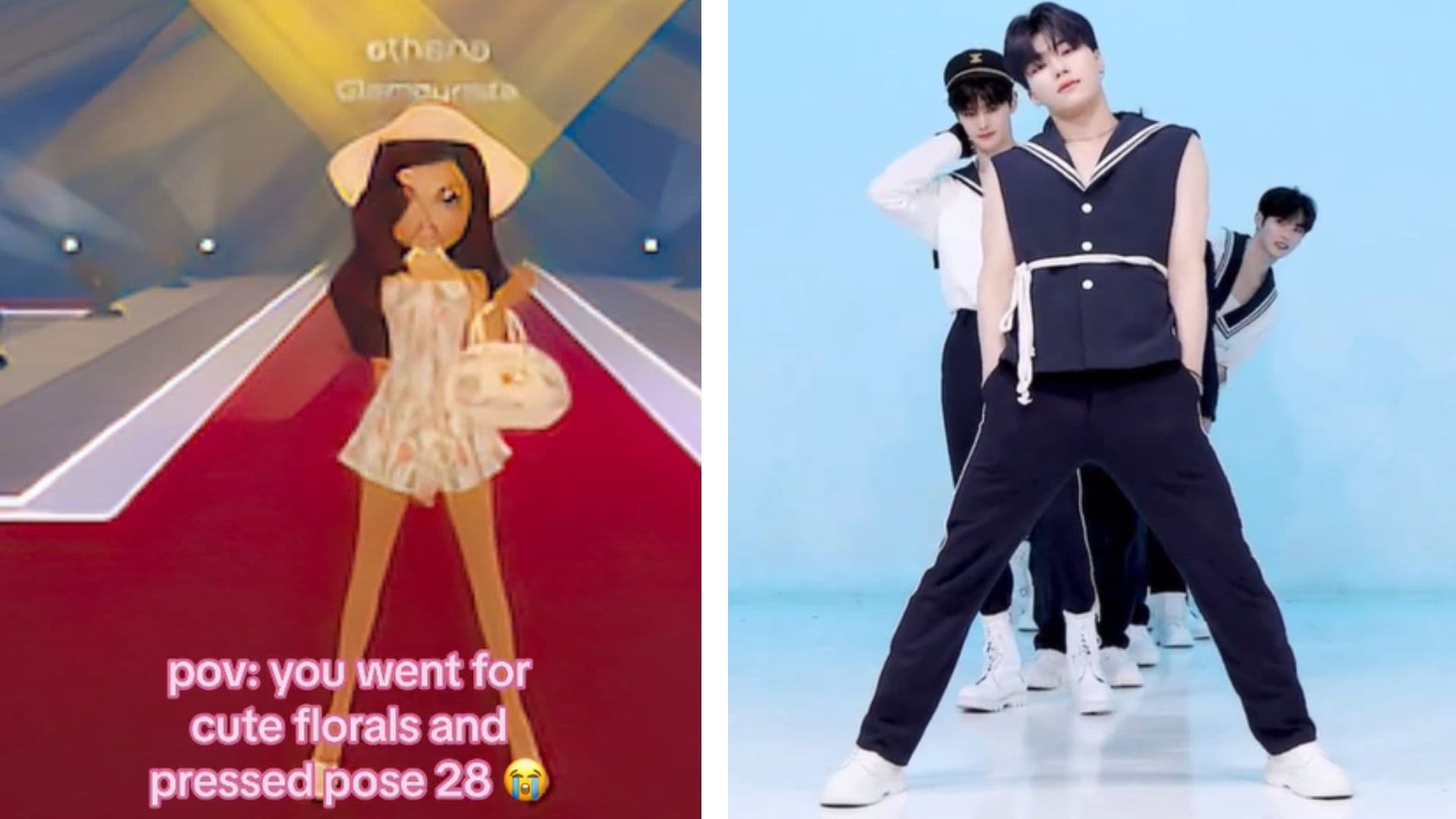 Pose 28 in Dress to Impress (Roblox Game) meme template - Pose 28 Dress to Impress