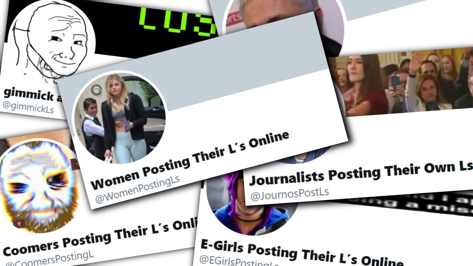 "Posting Their L's" and "Posting Their W's" Gimmick Accounts meme template - Posting Their Ls