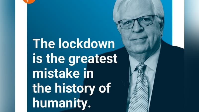 PragerU's "The Lockdown Is The Greatest Mistake in the History of Humanity" Tweet meme template - PragerU Tweet