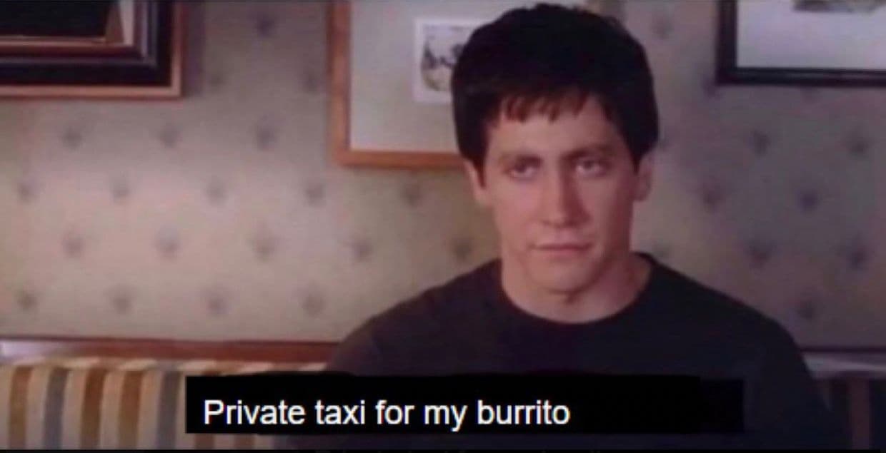 Private Taxi For My Burrito meme template - Private Taxi For My Burrito