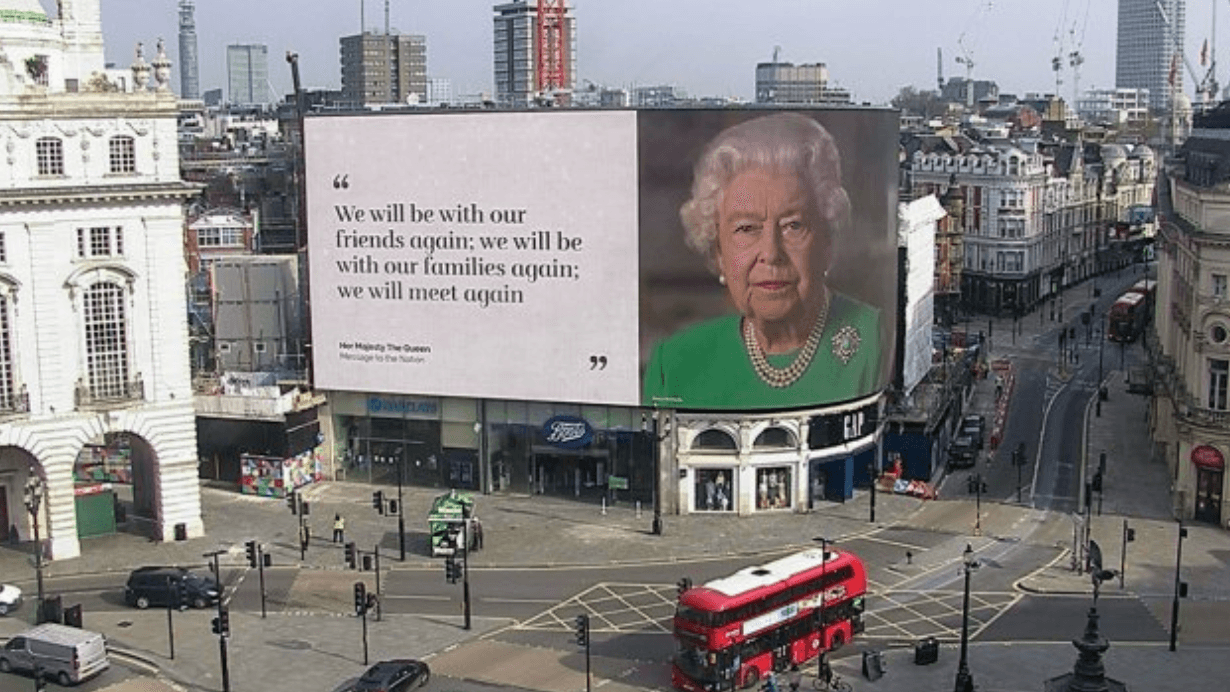Queen Elizabeth On A Billboard meme template - Queen Elizabeth Billboard