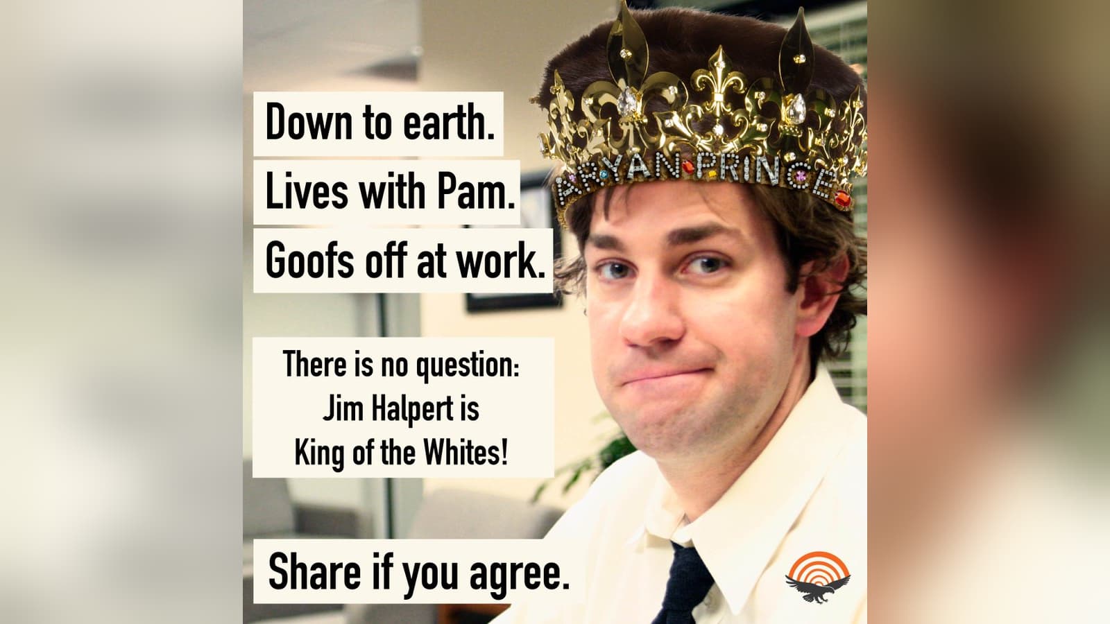 Racist Jim Halpert meme template - Racist Jim Halpert