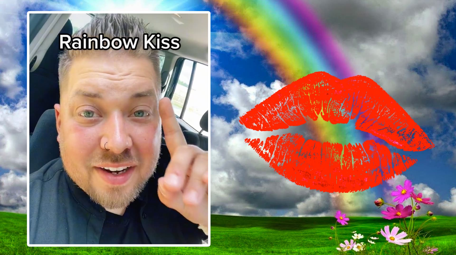 Rainbow Kiss meme template - Rainbow Kiss