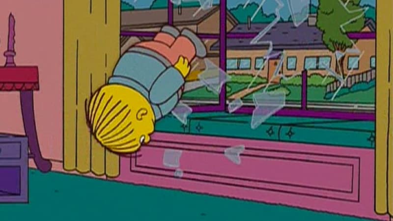 Ralph Wiggum Diving Through Window meme template - Ralph Wiggum Diving