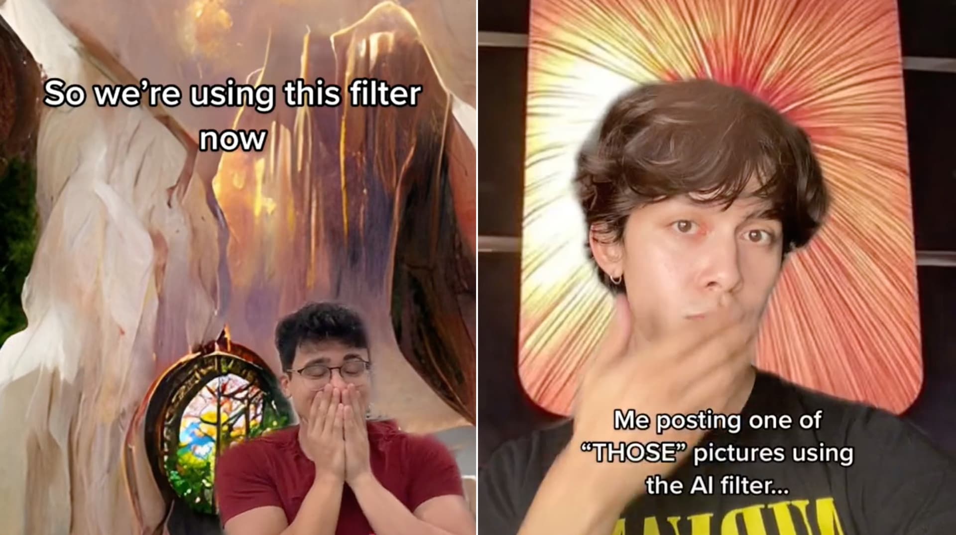 Reverse AI Art Filter Nudes on TikTok meme template - Reverse AI Art Filter TikTok