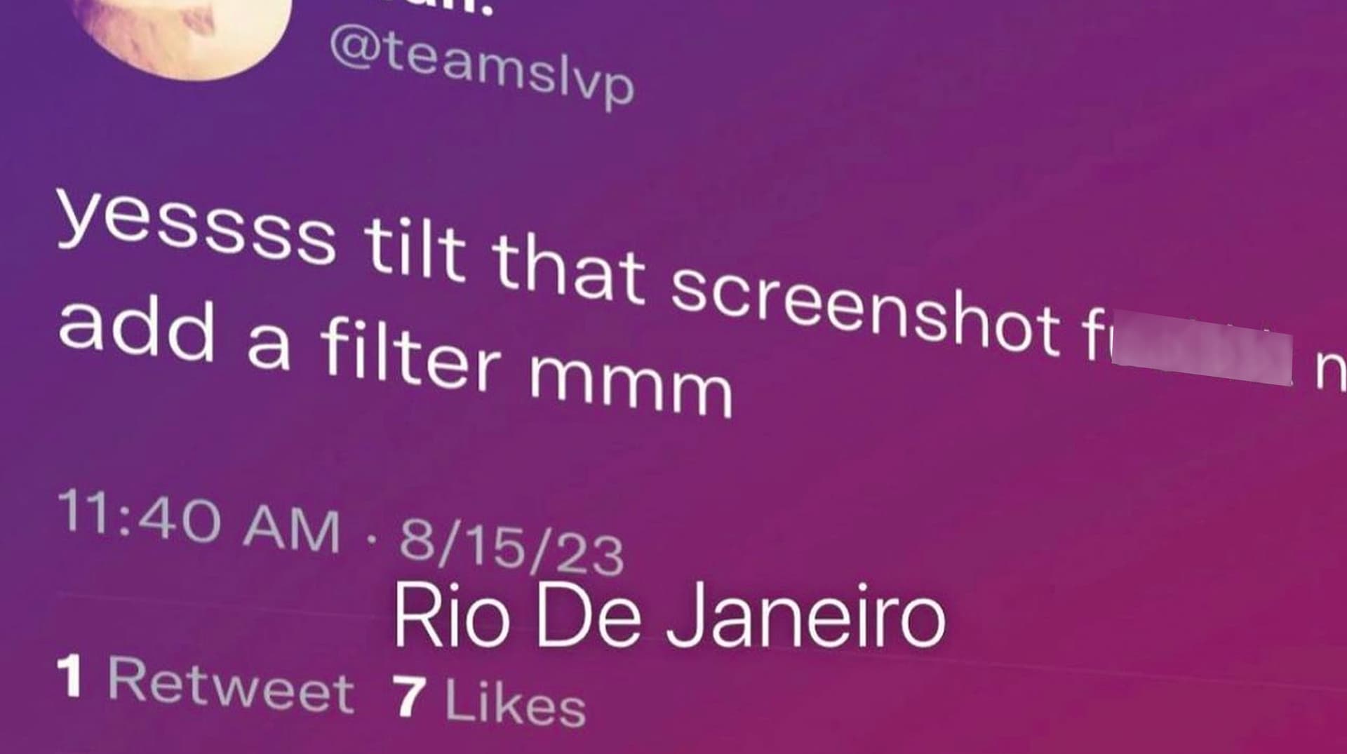 Rio De Janeiro Instagram Filter meme template - Rio De Janeiro Instagram Filter