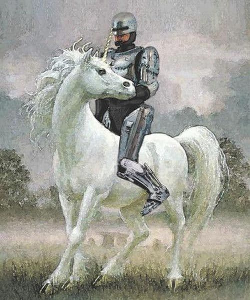 Robocop On A Unicorn meme template - Robocop On A Unicorn