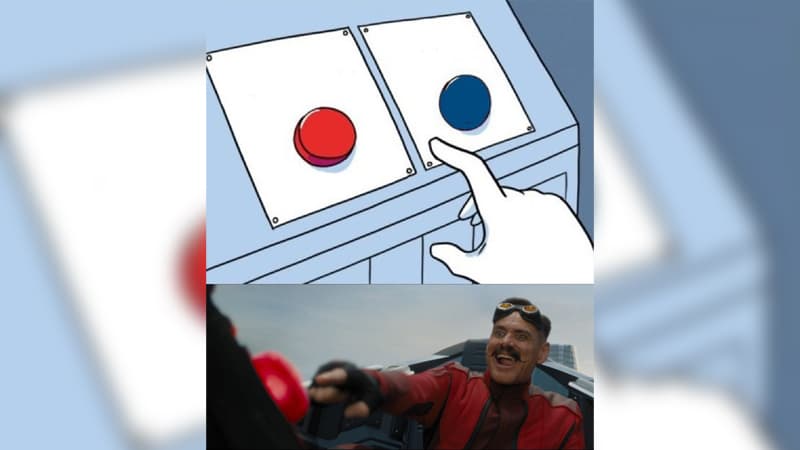 Robotnik Pressing Red Button meme template - Robotnik Pressing Red Button