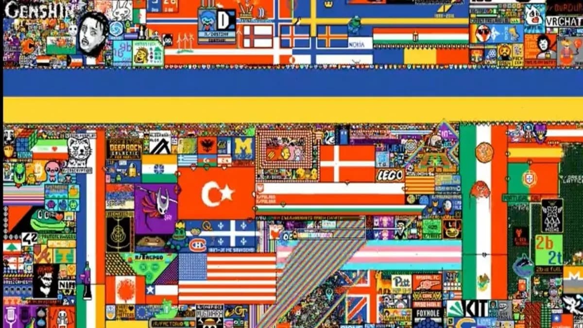 /r/place / Place (Reddit) meme template - r/place