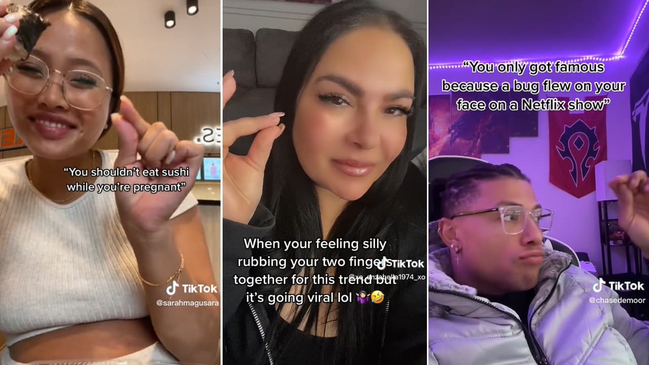 Rubbing Fingers Together / Tiny Violin TikTok Trend meme template - Rubbing Fingers Together