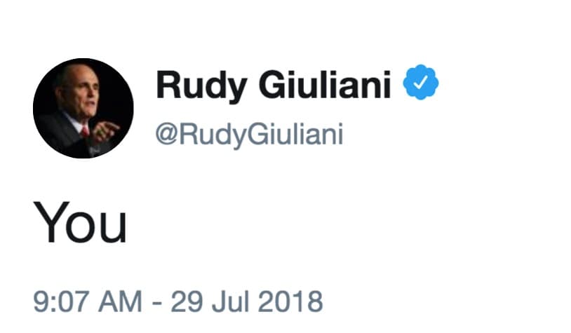 Rudy Giuliani's "You" Tweet meme template - Rudy Giuliani You Tweet