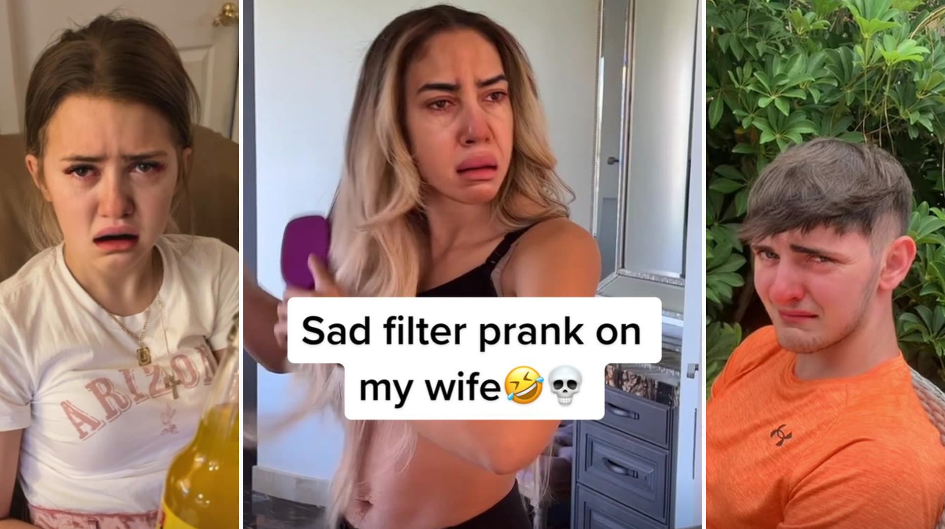Sad Filter / Crying Filter (TikTok) meme template - Sad Filter