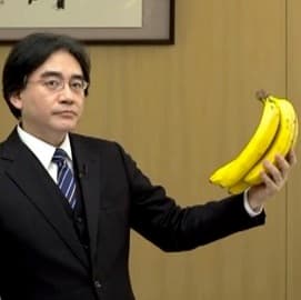 Satoru Iwata Holding Bananas meme template - Satoru Iwata Banana