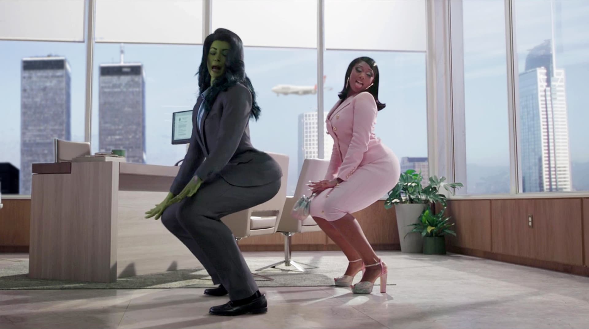 She-Hulk Twerking With Megan Thee Stallion meme template - She-Hulk Twerking