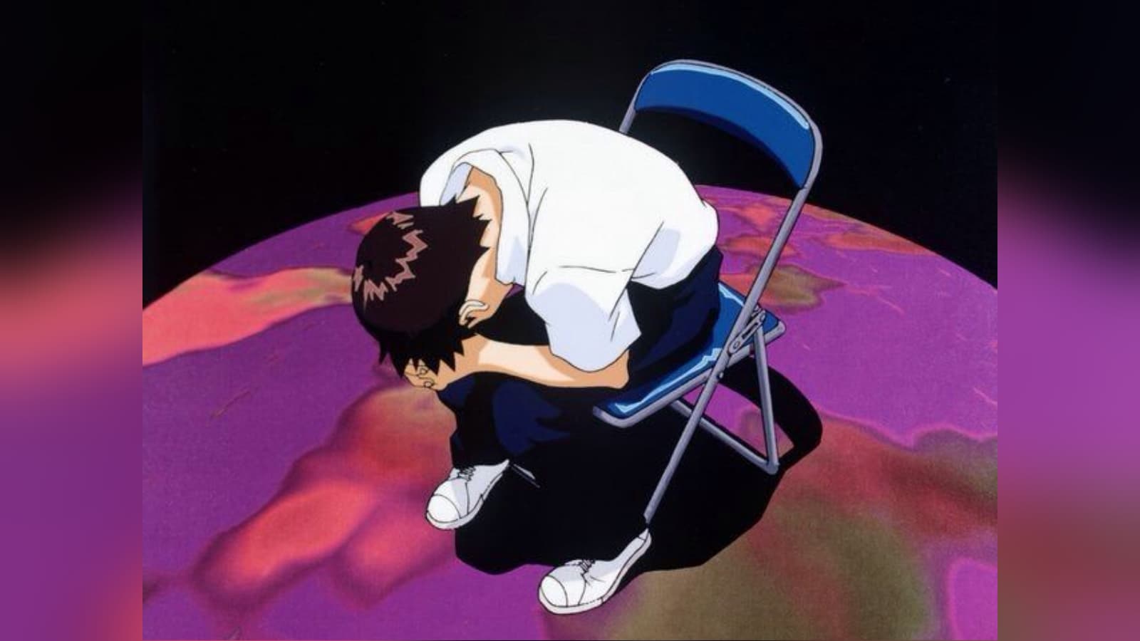 Shinji in a Chair meme template - Shinji in a Chair