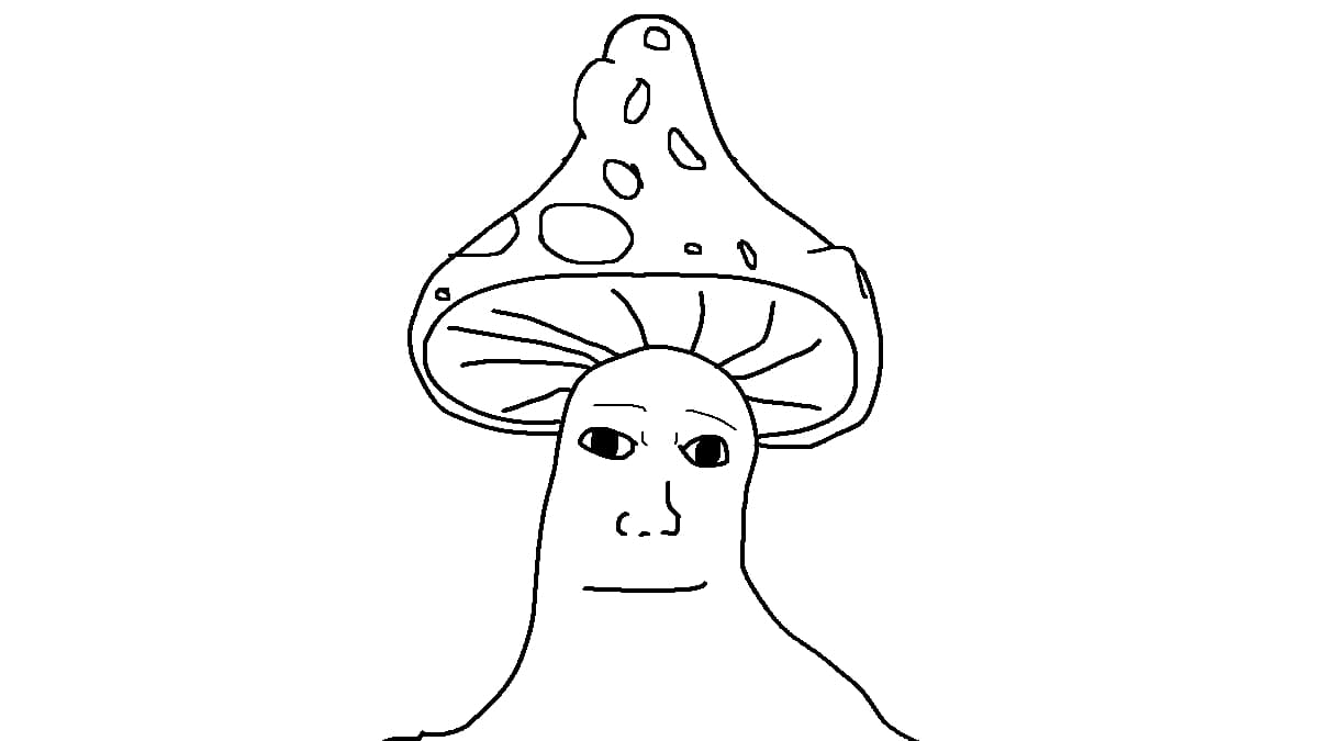 Shroomjak / Mushroom Wojak meme template - Shroomjak