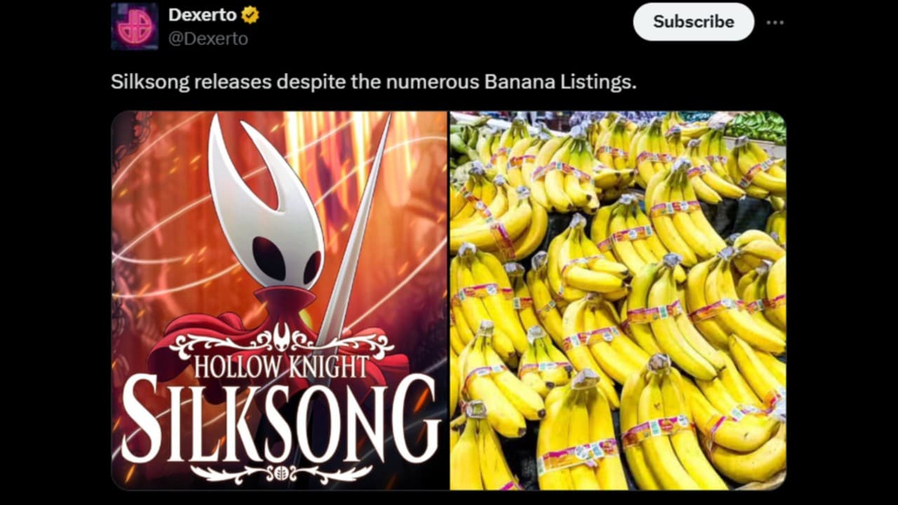 Silksong Releases Despite the Numerous Banana Listings meme template - Silksong Banana