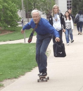 Skateboarding Professor meme template - Skateboarding Professor