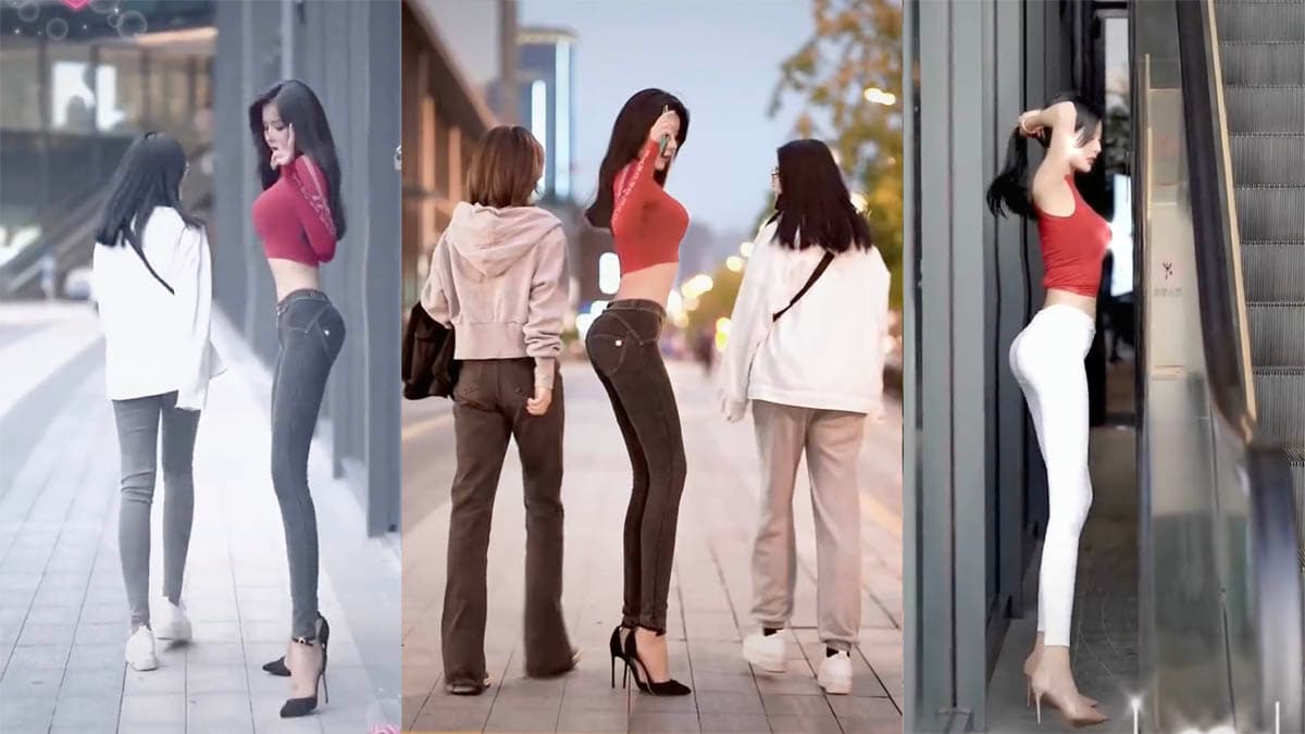 Skinny Girl Walking Sideways meme template - Skinny Girl Walking Sideways