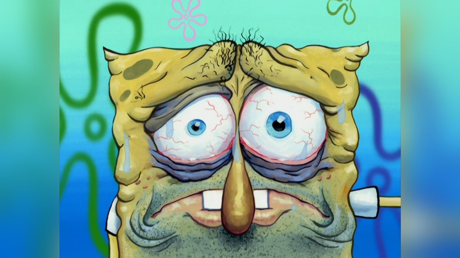 Sleep-Deprived SpongeBob meme template - Sleep-Deprived SpongeBob