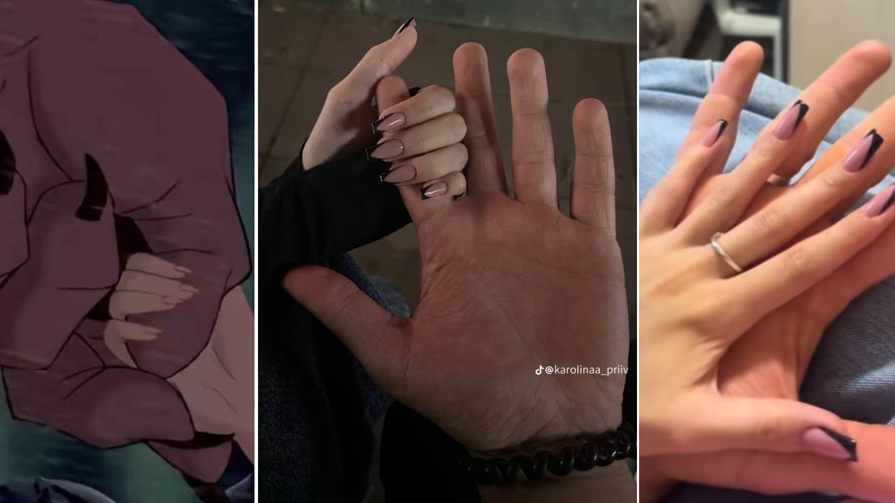 Small Girl Holding Big Finger / Karolinaa_priiv Hand Hold meme template - Small Girl Holding Big Finger