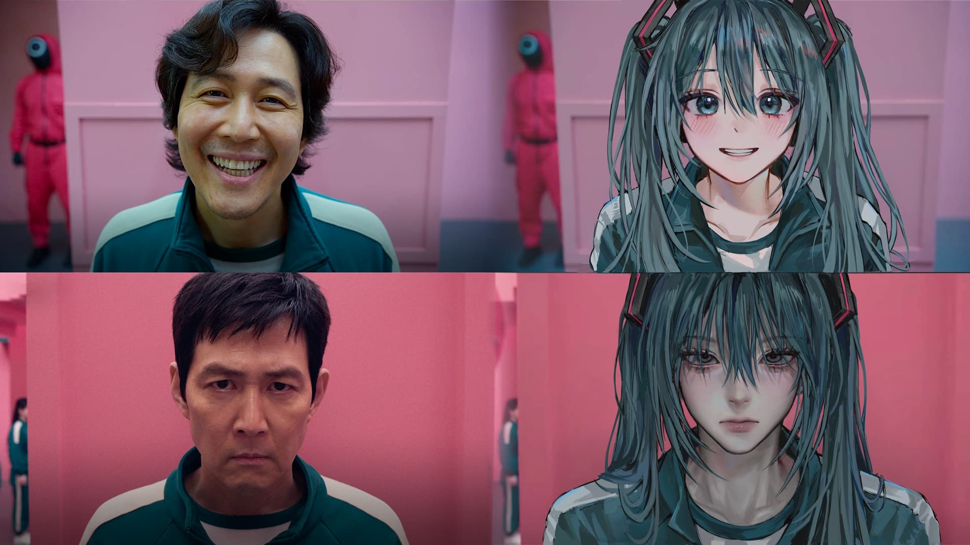 Smiling and Unsmiling Seong Gi-hun meme template - Smiling Gi-hun Template