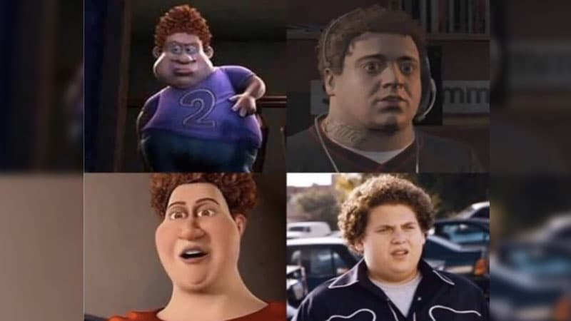 Snotty Boy, Jimmy De Santa, Hal Stewart and Jonah Hill Resemblance meme template - Snotty Boy Jonah Hill