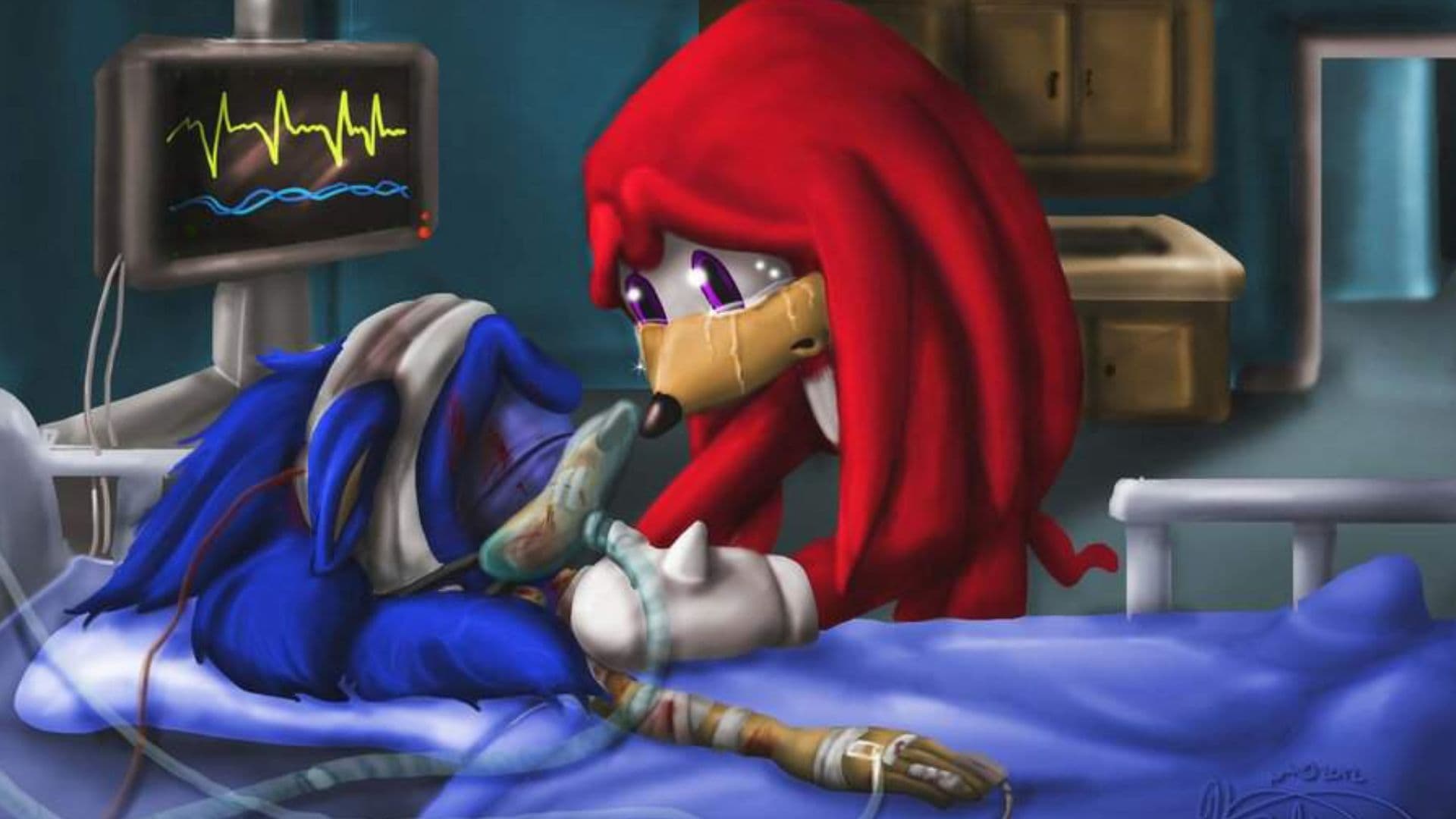 Sonic Dying In The Hospital / Sonic Please Tell Me meme template - Sonic Hospital Template