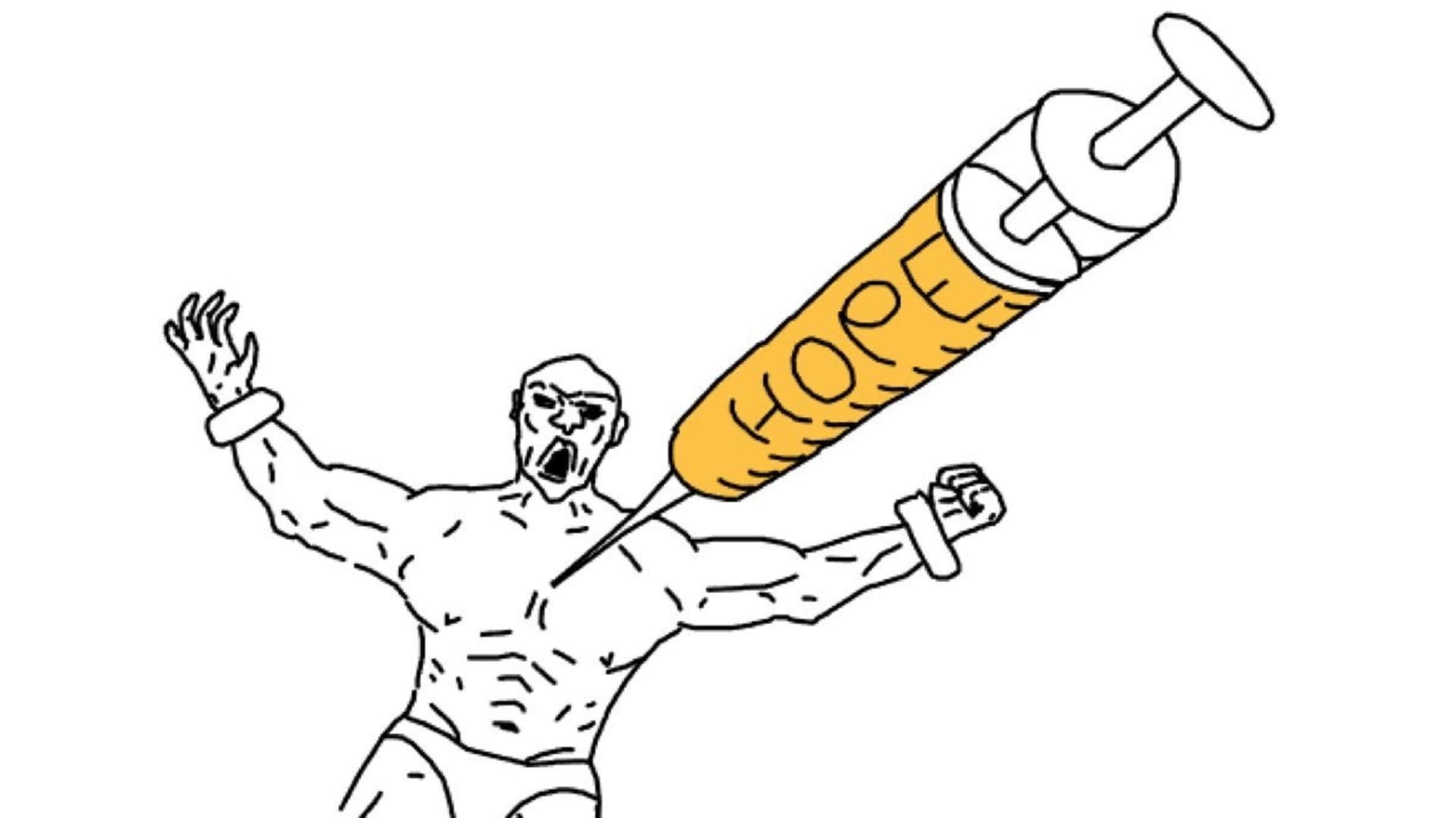 Soyjak Shot With Hope Syringe meme template - Soyjak Hope Syringe