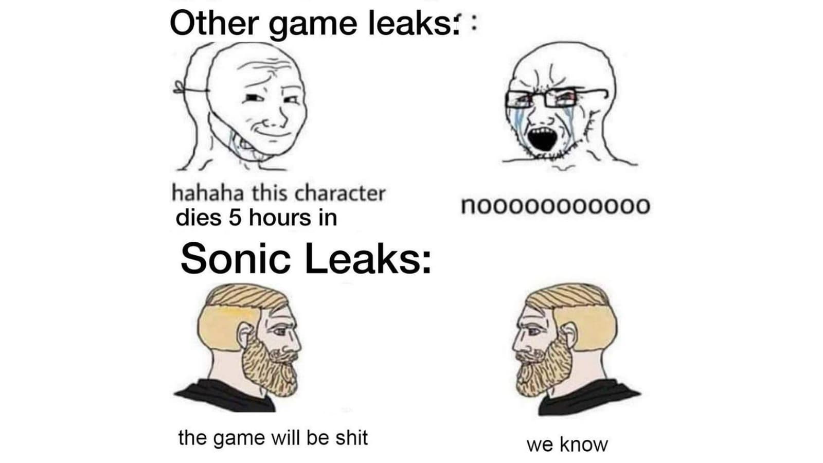 Soyjaks vs. Chads meme template - Soyjaks vs Chads