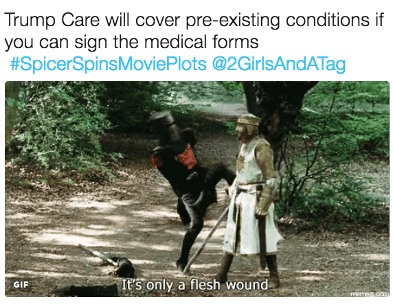 #SpicerSpinsMoviePlots meme template - Sean Spicer