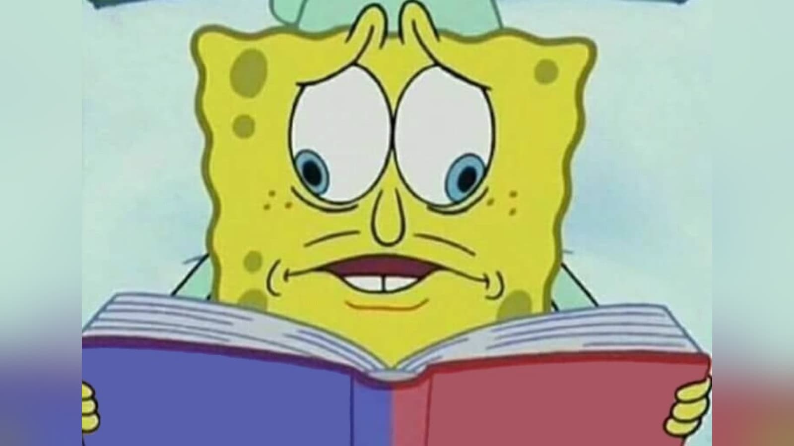 SpongeBob Reading Two Pages at Once meme template - SpongeBob Reading Two Pages at Once