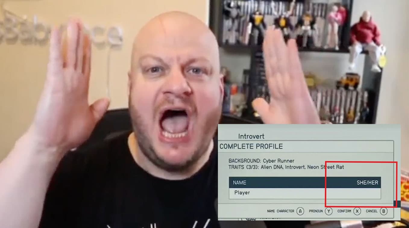 Starfield Pronoun Options Controversy meme template - Starfield Pronoun