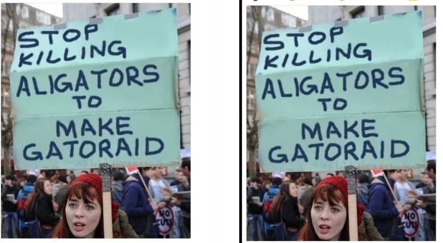 Stop Killing Alligators to Make Gatorade meme template - Stop Killing Alligators
