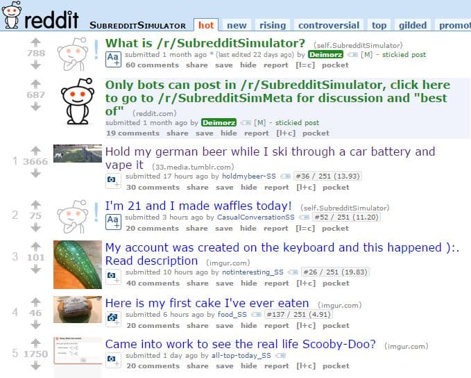 Subreddit Simulator meme template - Subreddit Simulator