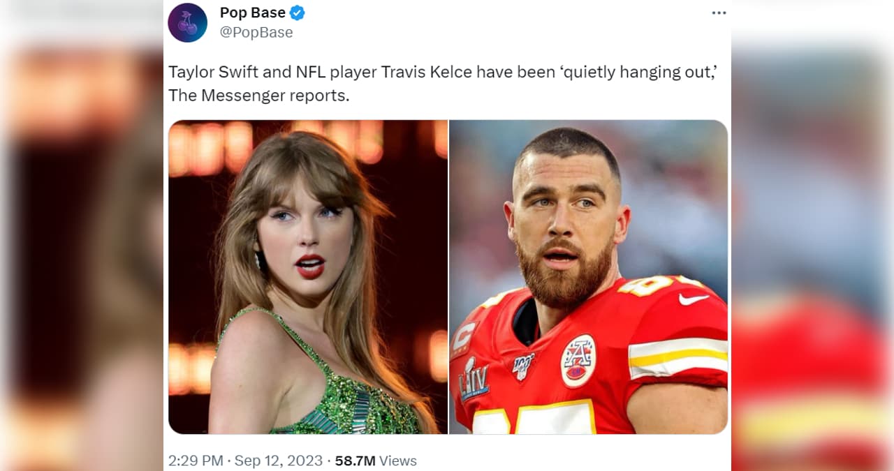 Taylor Swift and NFL Player Travis Kelce Have Been "Quietly Hanging Out" meme template - Taylor Swift Travis Kelce