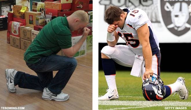 Tebowing meme template - Tebowing