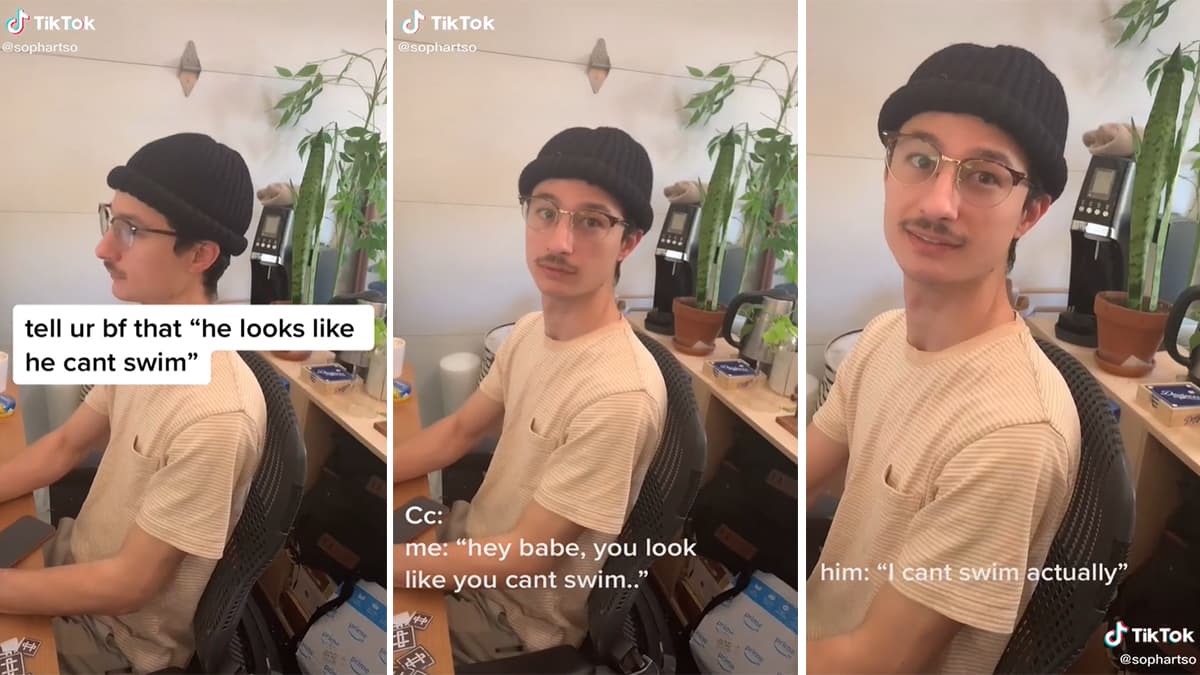 Tell Your Boyfriend 'You Look Like You Can't Swim' meme template - You Look Like You Can't Swim