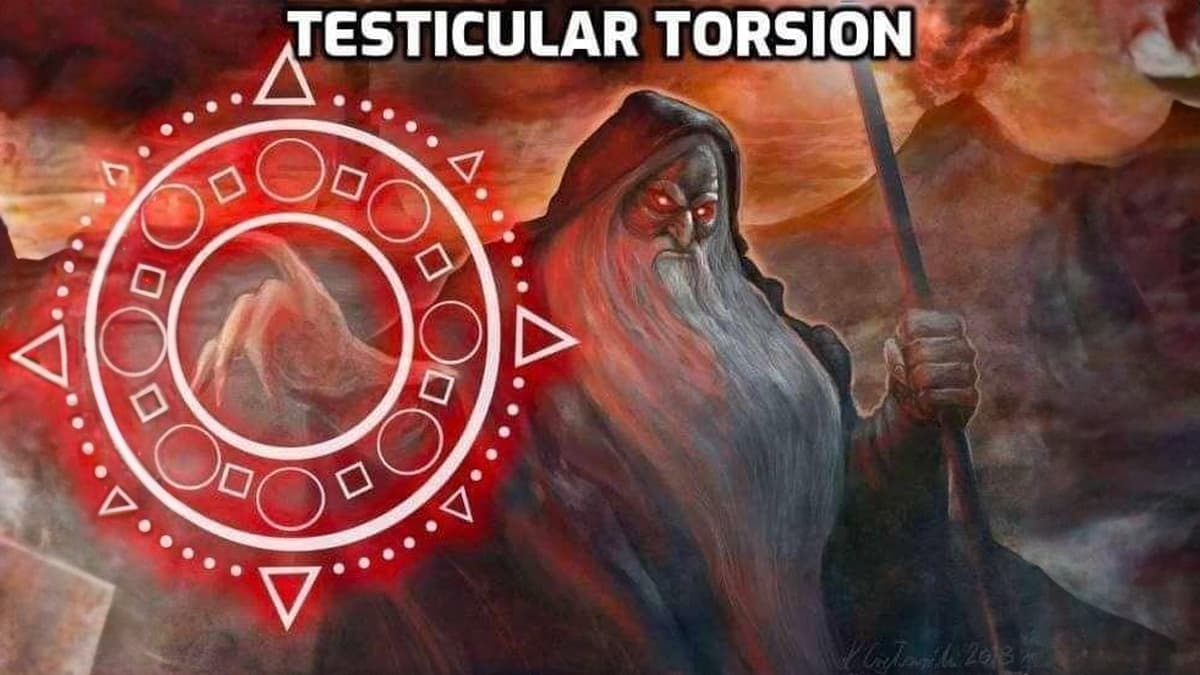 Testicular Torsion Wizard meme template - Testicular Torsion Wizard