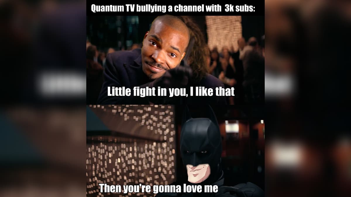 The Act Man vs. Quantum TV meme template - The Act Man vs Quantum TV