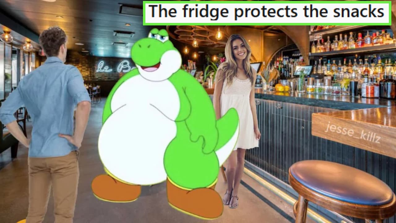 The Fridge Protects the Snacks meme template - The Fridge Protects the Snacks