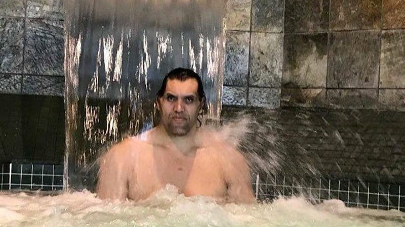 The Great Khali Bathing meme template - The Great Khali Bathing