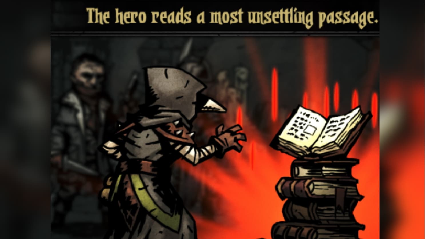 The Hero Reads a Most Unsettling Passage meme template - The Hero Reads a Most Unsettling Passage