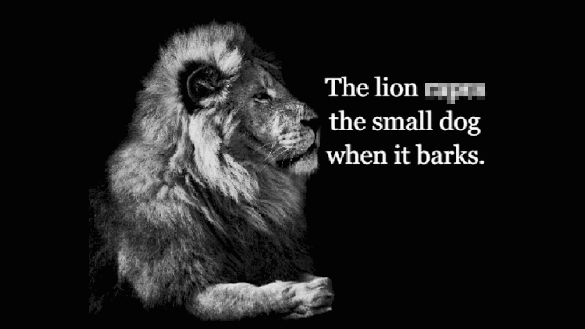 The Lion Rapes the Small Dog When It Barks meme template - Lion and small dog meme