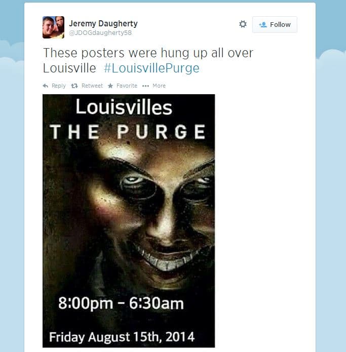 The "Louisville Purge" Hoax meme template - Louisville Purge Hoax