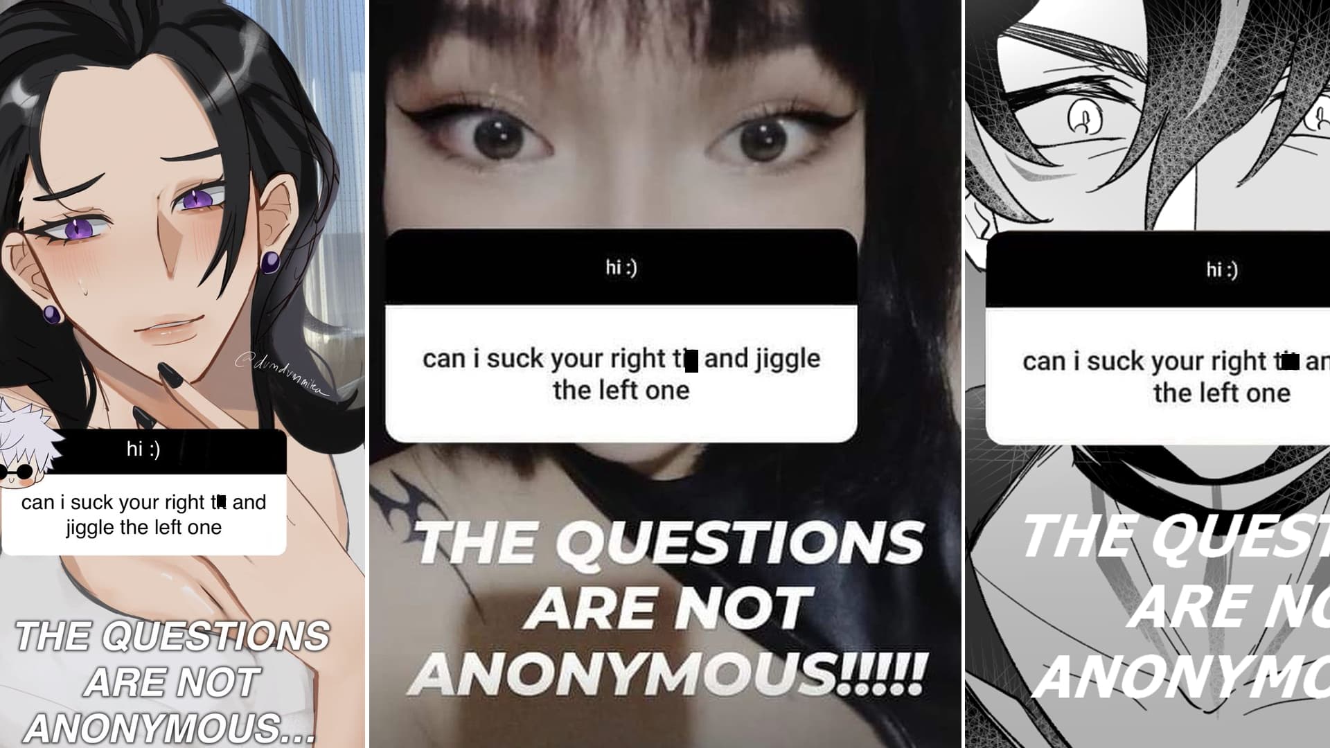 The Questions Are Not Anonymous meme template - The Questions Are Not Anonymous