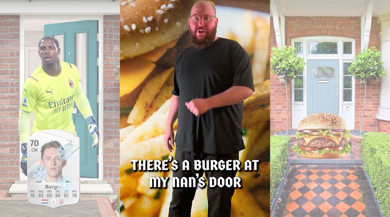 There's A Burger At My Nan's Door meme template - There's A Burger At My Nan's Door