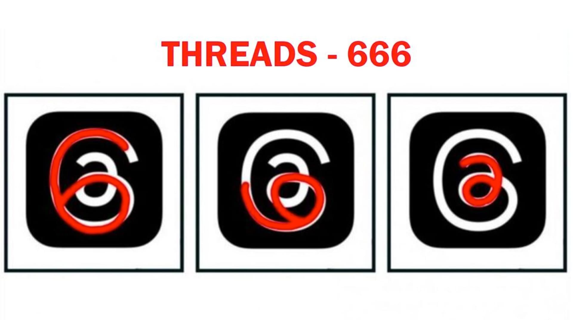 Threads 666 Logo Conspiracy Theory meme template - Threads 666 Logo